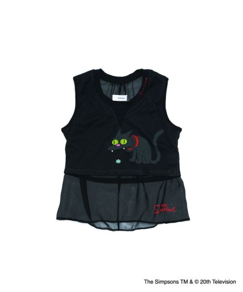 画像1: FACETASM       THE SIMPSONS CAT SEAT TANK TOP・black (1)