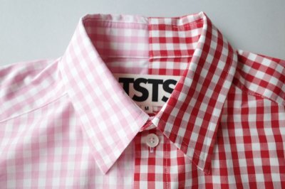 画像1: TSTS       2 GINGHAM SHIRT・PINK AND RED