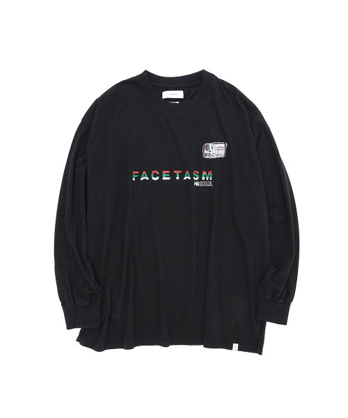 画像1: FACETASM      HANDYCAM LONG SLEEVE TEE・black (1)