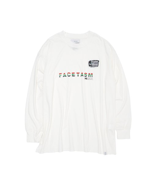 画像1: FACETASM      HANDYCAM LONG SLEEVE TEE・white (1)