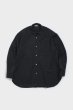 画像1: Blanc YM       Wool Gabardine Wide Shirt・black (1)