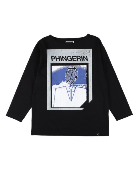 画像1: PHINGERIN       フィンガリン AGENT.P BOAT-NECK L/S TEE・BLACK (1)