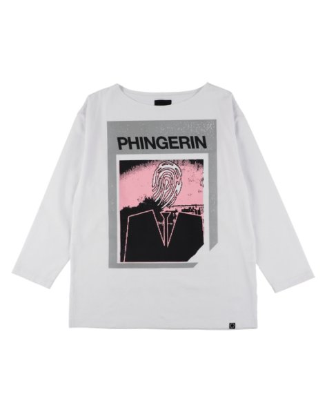 画像1: PHINGERIN       フィンガリン AGENT.P BOAT-NECK L/S TEE・WHITE (1)