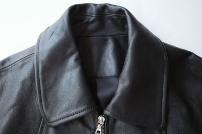 画像1: ssstein         LEATHER ZIP SHORT JACKET・BLACK