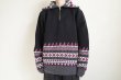 画像7: fluss       fairisle half zip crochet color knit・black (7)