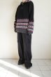 画像11: fluss       fairisle half zip crochet color knit・black (11)