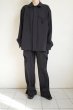 画像11: fluss       gathered flap pocket work shirts・black (11)