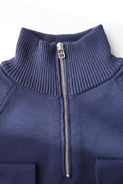 画像1: HeRIN.CYE       Half zip knit pullover・NAVY