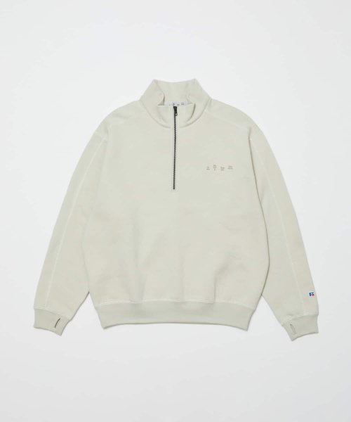 画像1: BAL       RUSSELL ATHLETIC HEAVY COTTON HALF ZIP・sand (1)