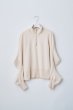 画像1: naokitomizuka       power shoulder half zip sweatshirts・beige (1)