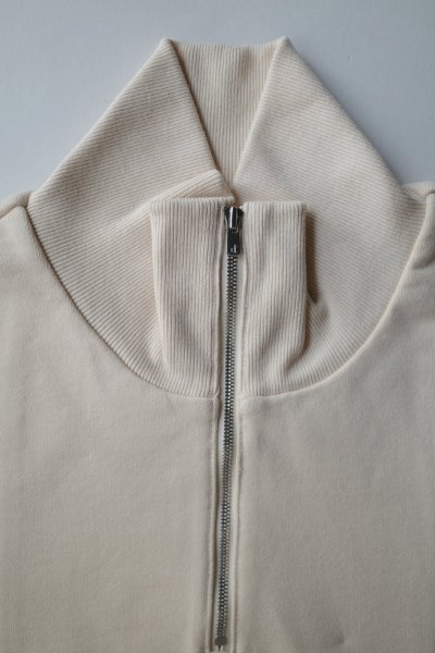 画像1: naokitomizuka       power shoulder half zip sweatshirts・beige