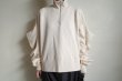 画像7: naokitomizuka       power shoulder half zip sweatshirts・beige (7)