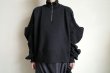 画像6: naokitomizuka       power shoulder half zip sweatshirts・black (6)