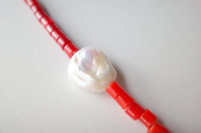 画像1: THE SUNNY       BEADS NECKLACE + PEARL