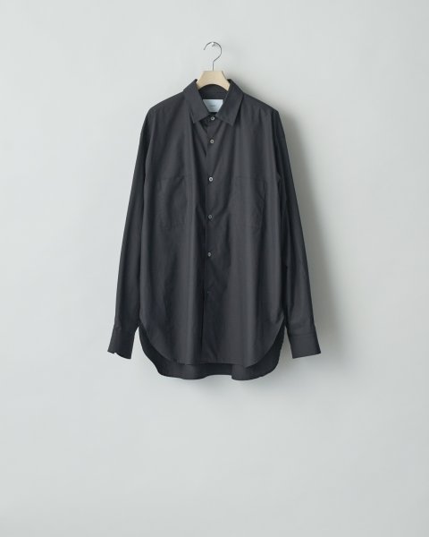 画像1: ssstein       OVERSIZED DOWN PAT SHIRT・DARK CHARCOAL (1)