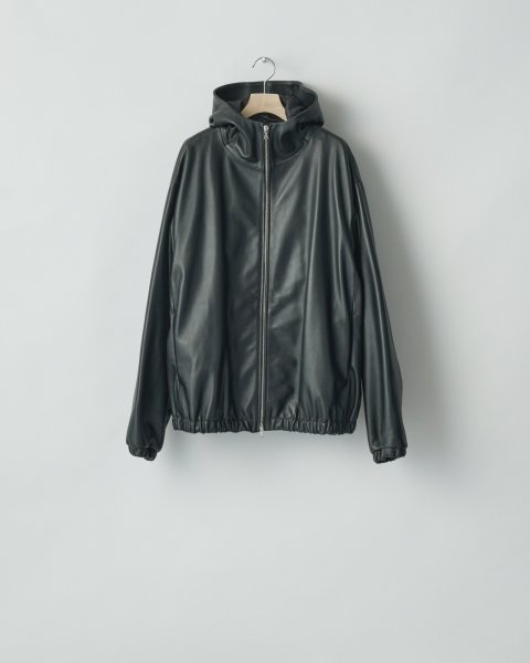 画像1: ssstein         LEATHER HOODED SHORT JACKET・BLACK (1)