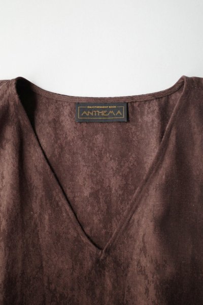 画像1: ANTHEM A       MISTY JACQUARD  V-NECK TOPS・BROWN