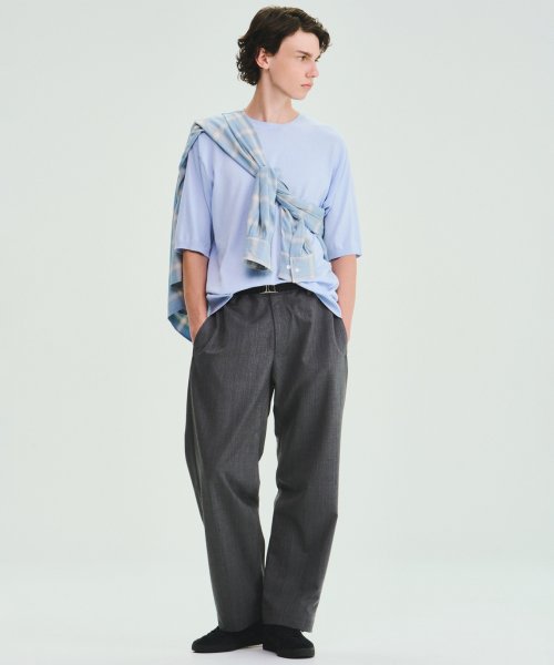 画像1: FOLL       wool poly everyday trouser・grey (1)