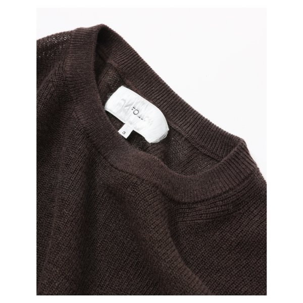 画像1: FOLL       summer wool wardrobe sweater・brown (1)