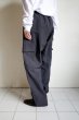 画像11: FOLL       wool paper relax cargo pants・dark navy (11)