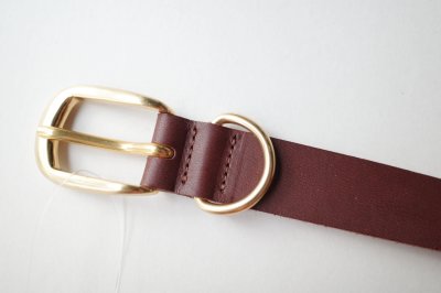 画像1: FOLL       firstclass leather basic belt・brown