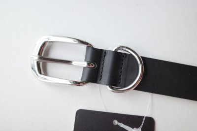 画像1: FOLL       firstclass leather basic belt・black