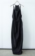 画像1: ANTHEM A        COTTON SILK DRAPE BUSTLE DRESS・BLACK (1)