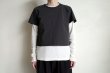 画像9: phebus       LAYERED T-SHIRTS・CHARCOAL×IVORY S1 (9)