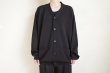 画像6: ssstein         WOOL SILK KNIT TUCKED CARDIGAN・BLACK (6)