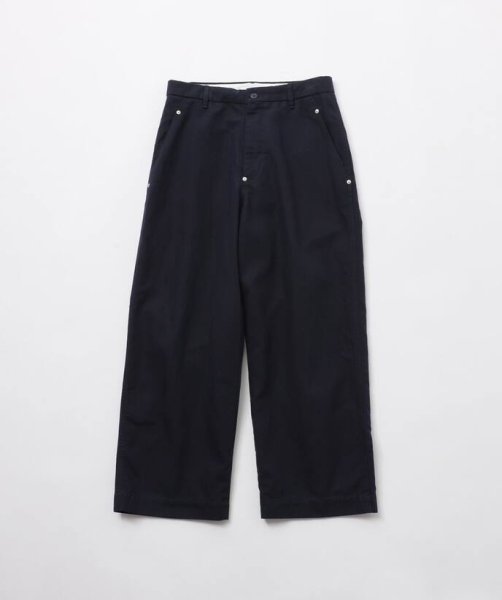 画像1: FOLL       cotton linen duck wardrobe chino・navy (1)