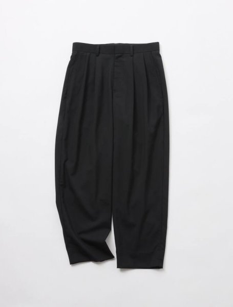 画像1: FOLL       summer wool wardrobe slacks・black (1)