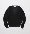 画像3: FOLL       cotton paper chunky v-neck sweater・black (3)