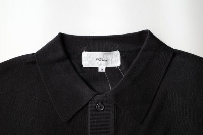 画像1: FOLL       washable wool knit shirt・black