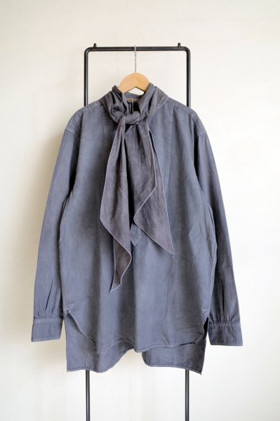 画像1: THE SUNNY       DYED DENIM DRESS SHIRTS・black (1)