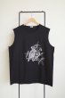 画像1: phebus       TWO BIRDS SLEEVELESS T-SHIRT・BLACK (1)