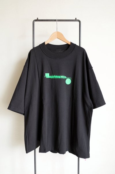 画像1: renewces       "docking T-sh in different sizes"・black×lime green (1)