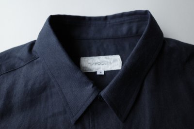 画像1: FOLL       ramie oxford authentic daily shirt・navy