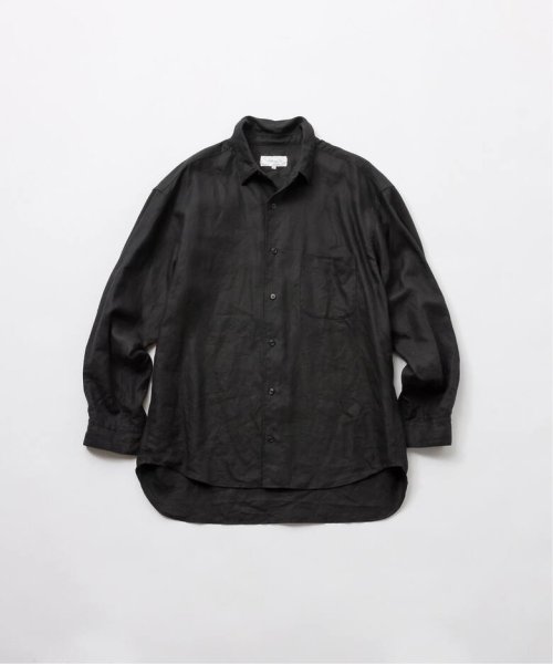 画像1: FOLL       ramie oxford authentic daily shirt・black (1)