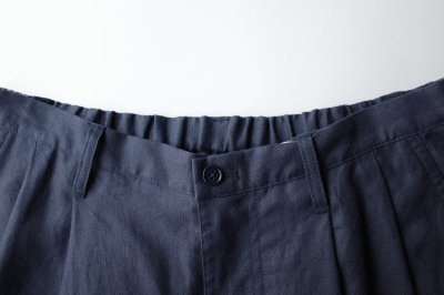 画像1: FOLL       ramie oxford baggy shorts・navy