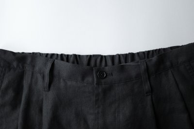 画像1: FOLL       ramie oxford baggy shorts・black