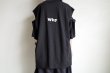 画像7: renewces       "inside-out shoulder slits T"・black ×monotone (7)