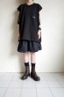 画像12: renewces       "inside-out shoulder slits T"・black ×monotone (12)