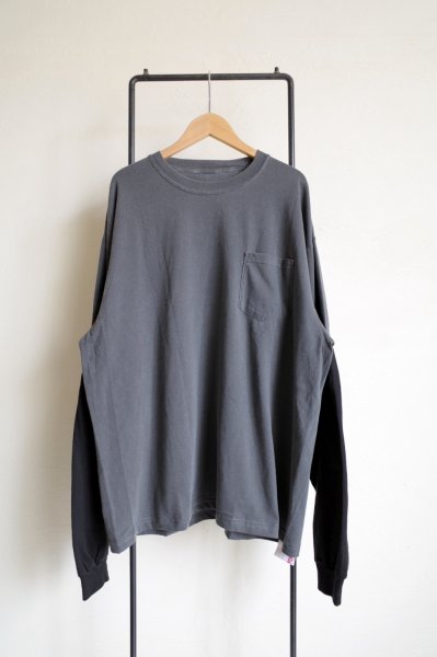 画像2: renewces       "bicolor L/S backprint T-sh"・shadow×black B (2)