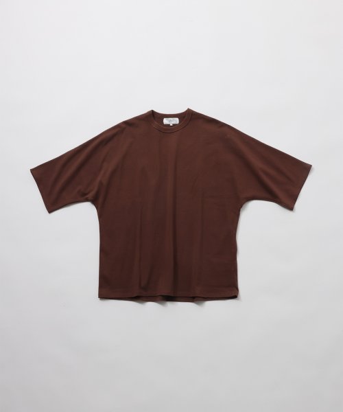 画像1: FOLL       antique washed dolman sleeve tee・faded brown (1)