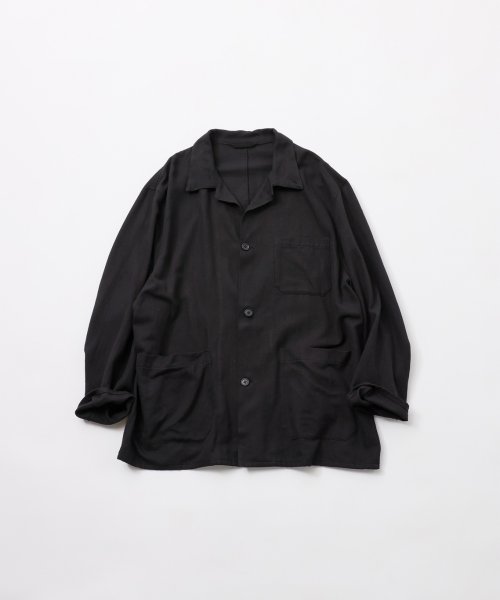 画像1: FOLL       khadi cotton pyjama jacket・dark navy (1)