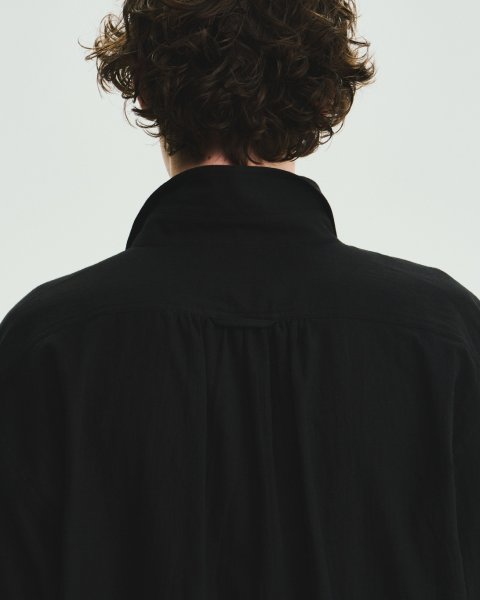 画像1: FOLL       khadi cotton loose shirt・dark navy (1)