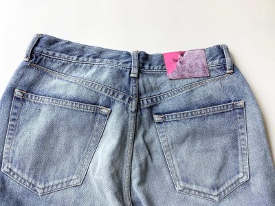 画像1: DOUGALL       Washed wide denim  pants・Light Blue  L 
