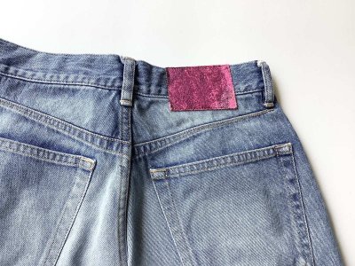 画像1: DOUGALL       Washed wide denim  pants・Light Blue S