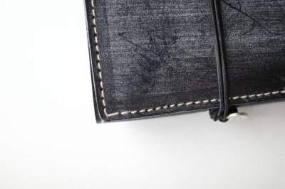 画像2: ebagos  エバゴス　　ブライドルレザーカシメ二つ折財布・ブラック