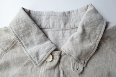画像1: ssstein         HEAVY LINEN HERRINGBONE ZIP JACKET・NATURAL